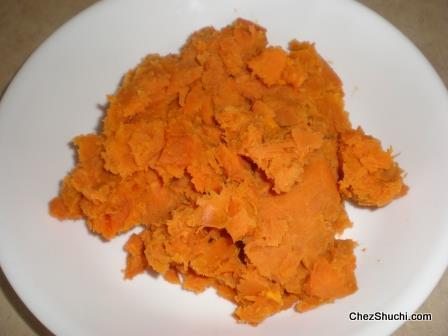 mashed sweet potato